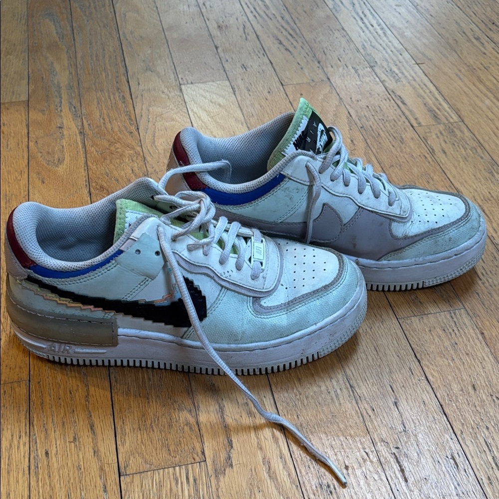 Nike Kids White and Blue Sneakers